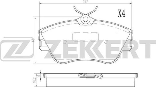 Zekkert BS-2867 - Kit pastiglie freno, Freno a disco autozon.pro