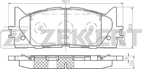 Zekkert BS-2804 - Kit pastiglie freno, Freno a disco autozon.pro