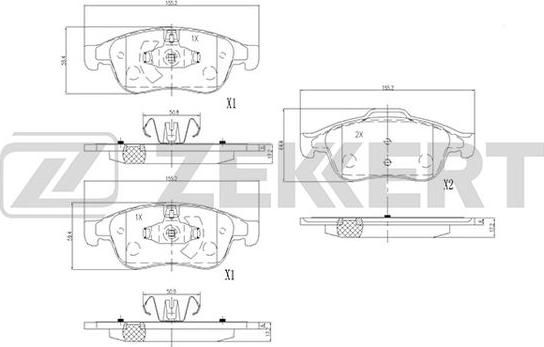 Zekkert BS-2800 - Kit pastiglie freno, Freno a disco autozon.pro