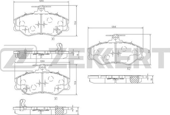 Zekkert BS-2808 - Kit pastiglie freno, Freno a disco autozon.pro