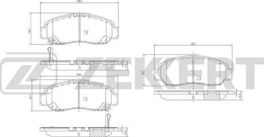 Zekkert BS-2807 - Kit pastiglie freno, Freno a disco autozon.pro