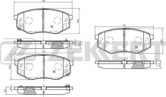 Zekkert BS-2815 - Kit pastiglie freno, Freno a disco autozon.pro