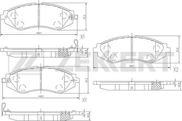 Zekkert BS-2811 - Kit pastiglie freno, Freno a disco autozon.pro