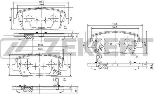 Zekkert BS-2818 - Kit pastiglie freno, Freno a disco autozon.pro