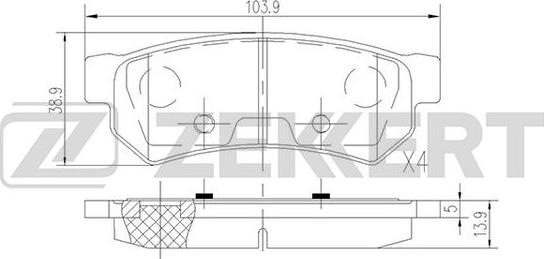 Zekkert BS-2813 - Kit pastiglie freno, Freno a disco autozon.pro