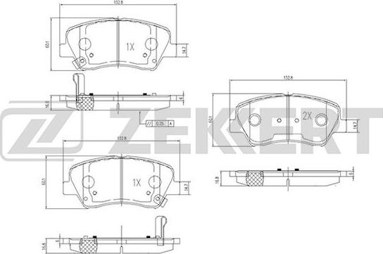 Zekkert BS-2817 - Kit pastiglie freno, Freno a disco autozon.pro