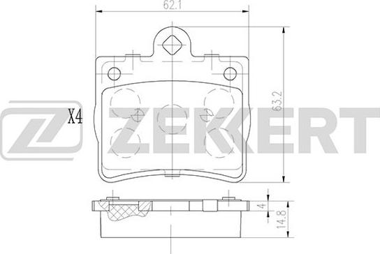 Zekkert BS-2889 - Kit pastiglie freno, Freno a disco autozon.pro