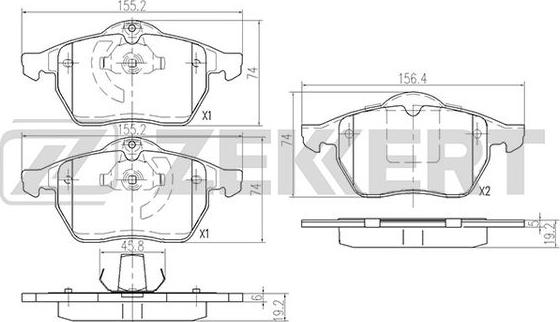 Zekkert BS-2886 - Kit pastiglie freno, Freno a disco autozon.pro