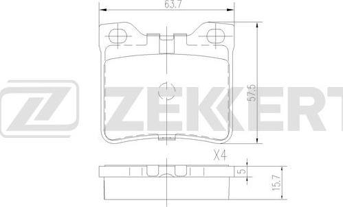 Zekkert BS-2887 - Kit pastiglie freno, Freno a disco autozon.pro