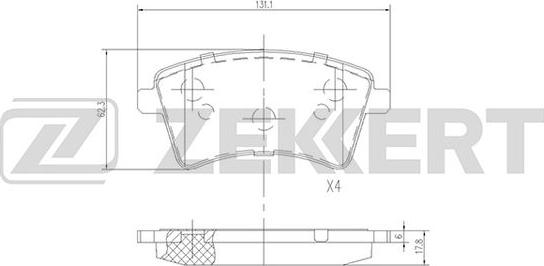 Zekkert BS-2830 - Kit pastiglie freno, Freno a disco autozon.pro