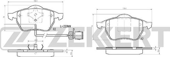 Zekkert BS-2831 - Kit pastiglie freno, Freno a disco autozon.pro