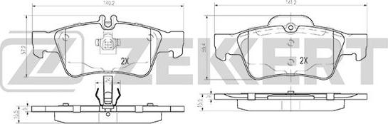 Zekkert BS-2832 - Kit pastiglie freno, Freno a disco autozon.pro