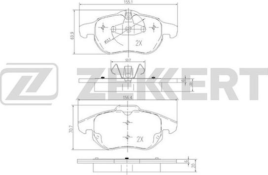 Zekkert BS-2829 - Kit pastiglie freno, Freno a disco autozon.pro