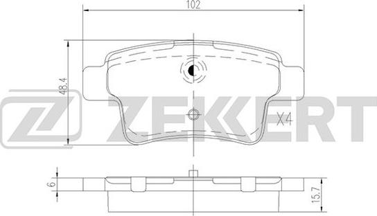 Zekkert BS-2824 - Kit pastiglie freno, Freno a disco autozon.pro