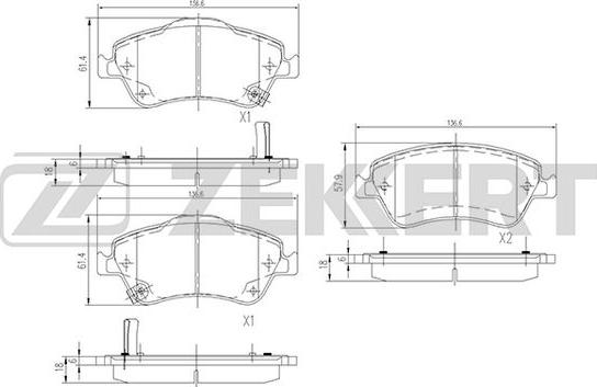 Zekkert BS-2820 - Kit pastiglie freno, Freno a disco autozon.pro