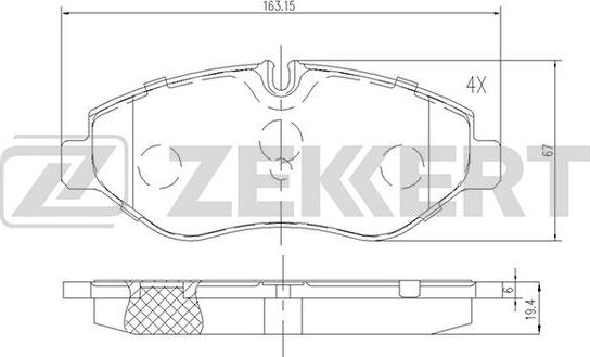 Zekkert BS-2823 - Kit pastiglie freno, Freno a disco autozon.pro