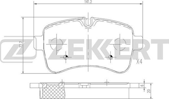 Zekkert BS-2822 - Kit pastiglie freno, Freno a disco autozon.pro