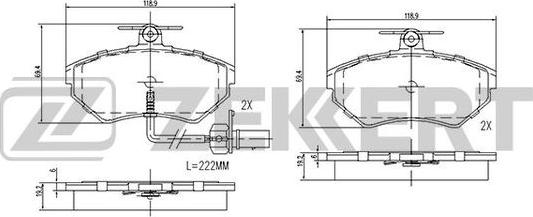 Zekkert BS-2827 - Kit pastiglie freno, Freno a disco autozon.pro