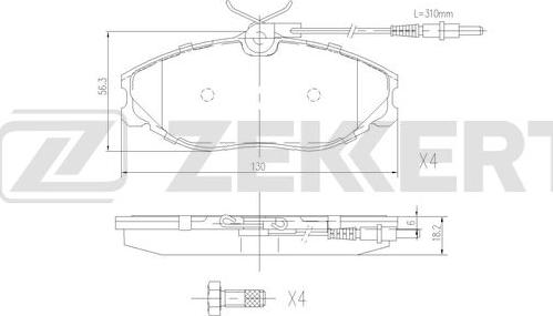 Zekkert BS-2879 - Kit pastiglie freno, Freno a disco autozon.pro