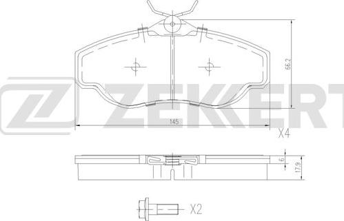 Zekkert BS-2874 - Kit pastiglie freno, Freno a disco autozon.pro