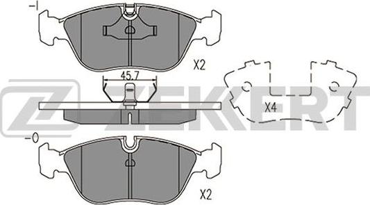 Zekkert BS-2875 - Kit pastiglie freno, Freno a disco autozon.pro