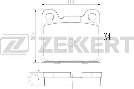 Zekkert BS-2876 - Kit pastiglie freno, Freno a disco autozon.pro