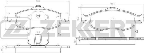 Zekkert BS-2870 - Kit pastiglie freno, Freno a disco autozon.pro