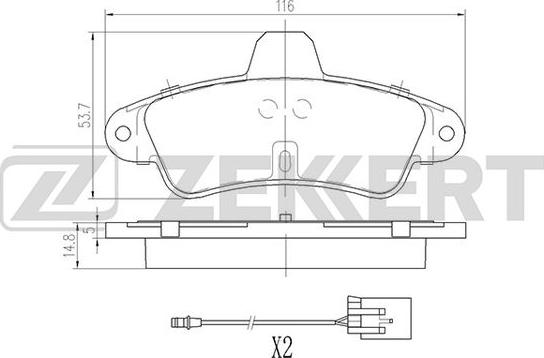 Zekkert BS-2871 - Kit pastiglie freno, Freno a disco autozon.pro