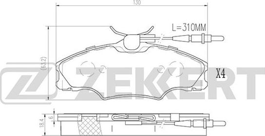 Zekkert BS-2878 - Kit pastiglie freno, Freno a disco autozon.pro