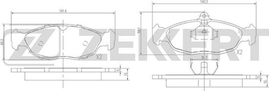 Zekkert BS-2346 - Kit pastiglie freno, Freno a disco autozon.pro