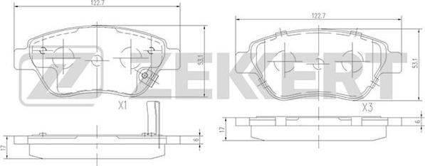 Zekkert BS-2343 - Kit pastiglie freno, Freno a disco autozon.pro