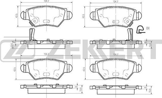 Zekkert BS-2366 - Kit pastiglie freno, Freno a disco autozon.pro