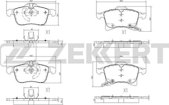 Zekkert BS-2368 - Kit pastiglie freno, Freno a disco autozon.pro