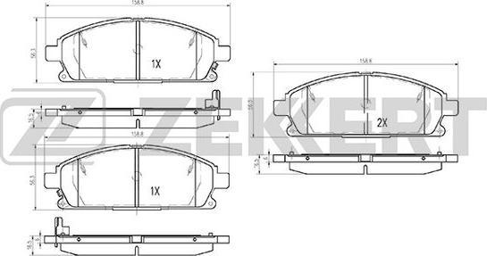 Zekkert BS-2316 - Kit pastiglie freno, Freno a disco autozon.pro