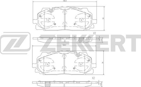 Zekkert BS-2385 - Kit pastiglie freno, Freno a disco autozon.pro