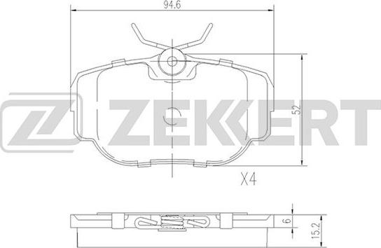 Zekkert BS-2380 - Kit pastiglie freno, Freno a disco autozon.pro