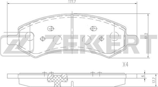 Zekkert BS-2383 - Kit pastiglie freno, Freno a disco autozon.pro