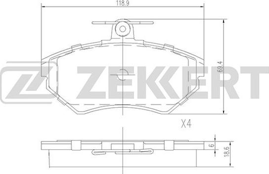 Zekkert BS-2387 - Kit pastiglie freno, Freno a disco autozon.pro