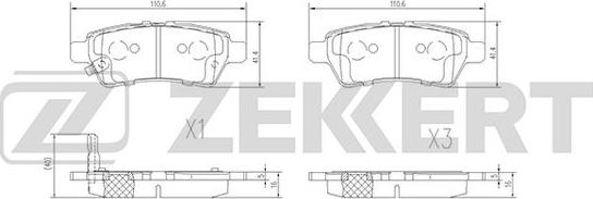 Zekkert BS-2333 - Kit pastiglie freno, Freno a disco autozon.pro