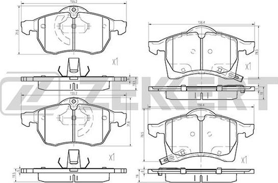 Zekkert BS-2371 - Kit pastiglie freno, Freno a disco autozon.pro