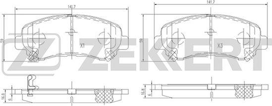 Zekkert BS-2296 - Kit pastiglie freno, Freno a disco autozon.pro