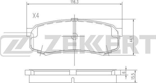 Zekkert BS-2240 - Kit pastiglie freno, Freno a disco autozon.pro