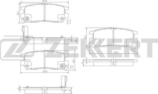 Zekkert BS-2219 - Kit pastiglie freno, Freno a disco autozon.pro