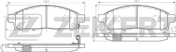 Zekkert BS-2237 - Kit pastiglie freno, Freno a disco autozon.pro