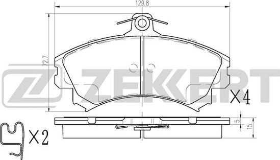 Zekkert BS-2229 - Kit pastiglie freno, Freno a disco autozon.pro