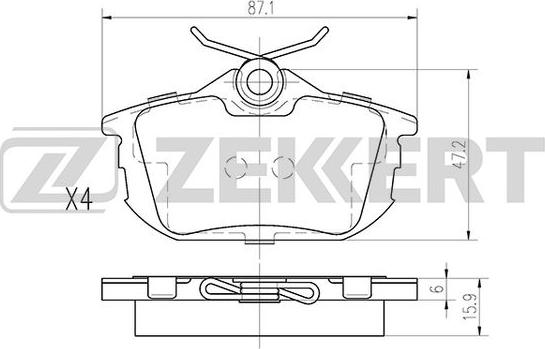 Zekkert BS-2226 - Kit pastiglie freno, Freno a disco autozon.pro