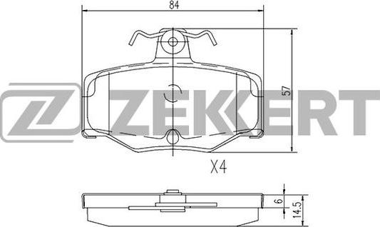 Zekkert BS-2272 - Kit pastiglie freno, Freno a disco autozon.pro