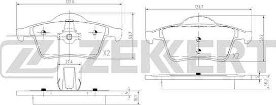 Zekkert BS-2759 - Kit pastiglie freno, Freno a disco autozon.pro