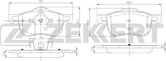 Zekkert BS-2760 - Kit pastiglie freno, Freno a disco autozon.pro