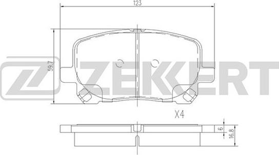 Zekkert BS-2704 - Kit pastiglie freno, Freno a disco autozon.pro